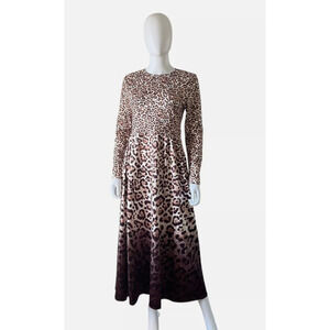 Midi Fit and Flare Dress - Cheetah Print